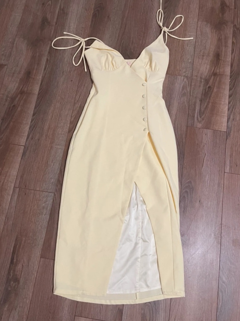 Camila Coehlo butter hello asymmetrical button front midi dress XS
